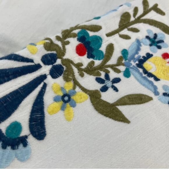 Zara Basic White Skinny Jeans with Floral Embroidery Size 2 - Picture 5 of 11